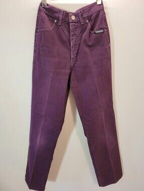 Vintage High Rise Jeans Roughrider by Circle T Western Rodeo Denim Purple - 25"